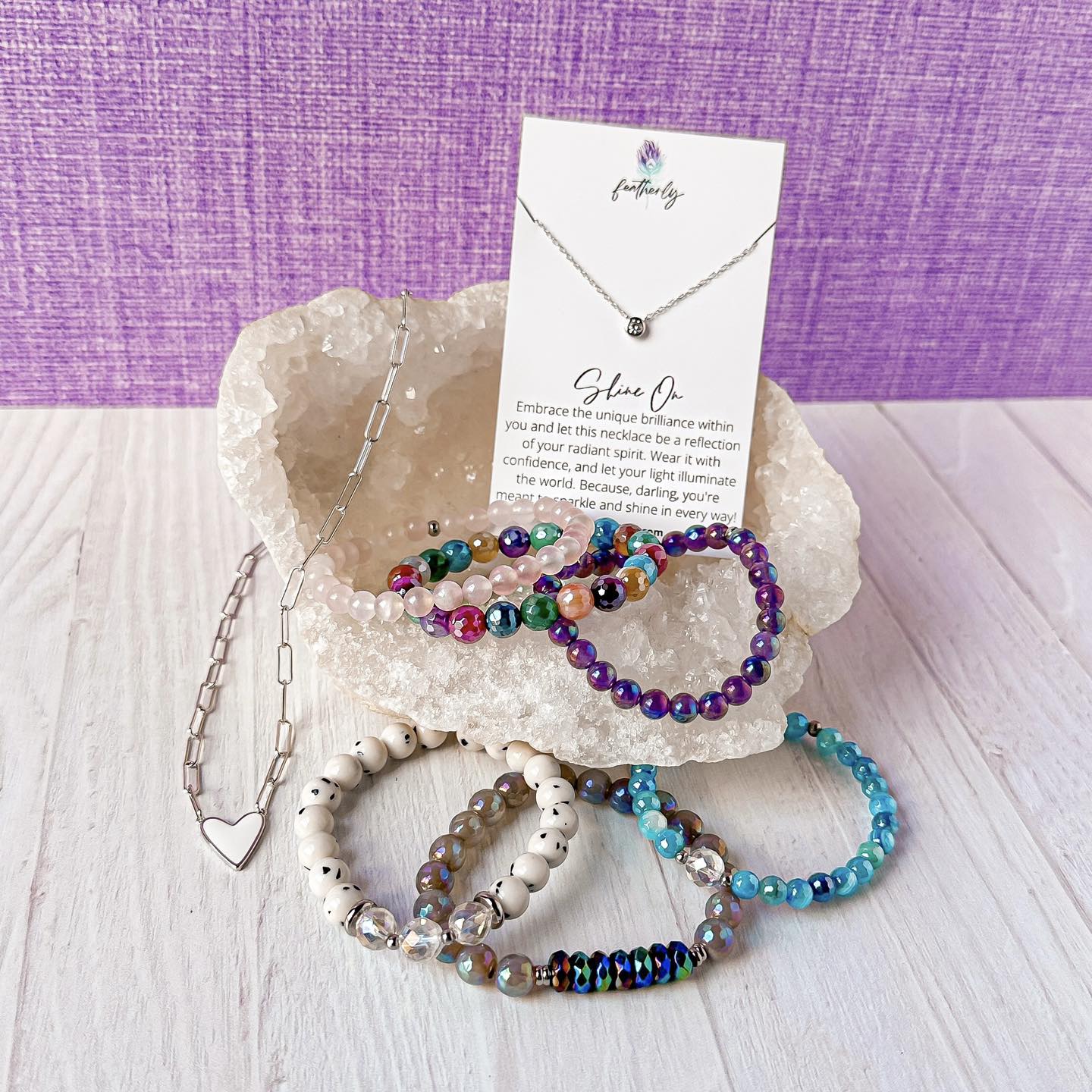 Popular sterling silver necklaces and beaded bracelets from Featherly