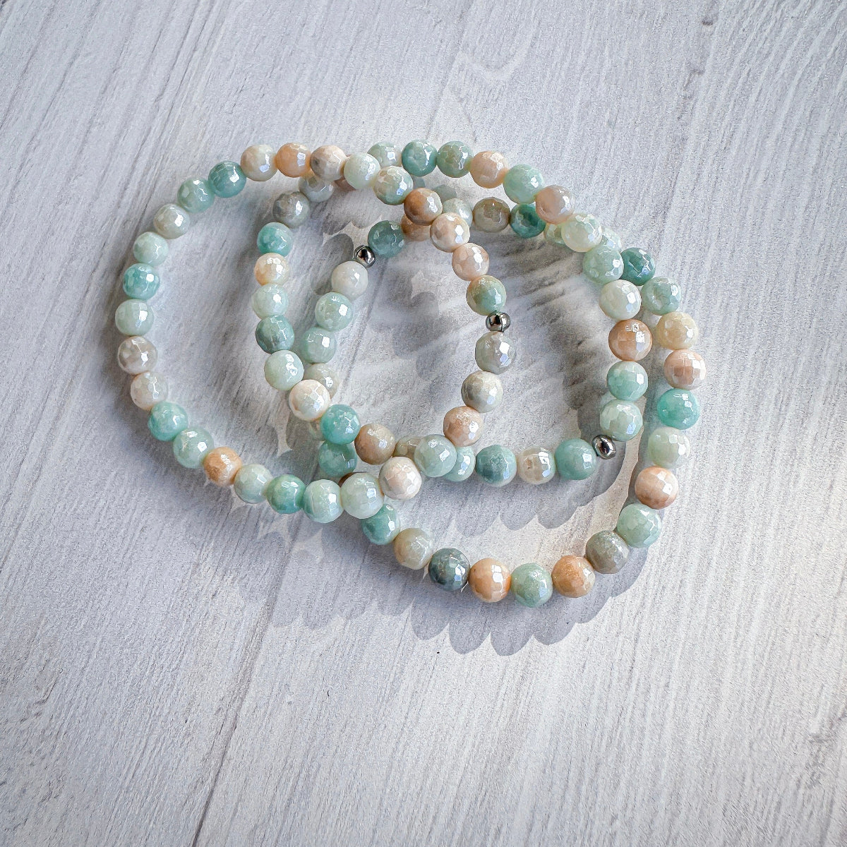 mixed amazonite beaded gemstone bracelets for women from Featherly