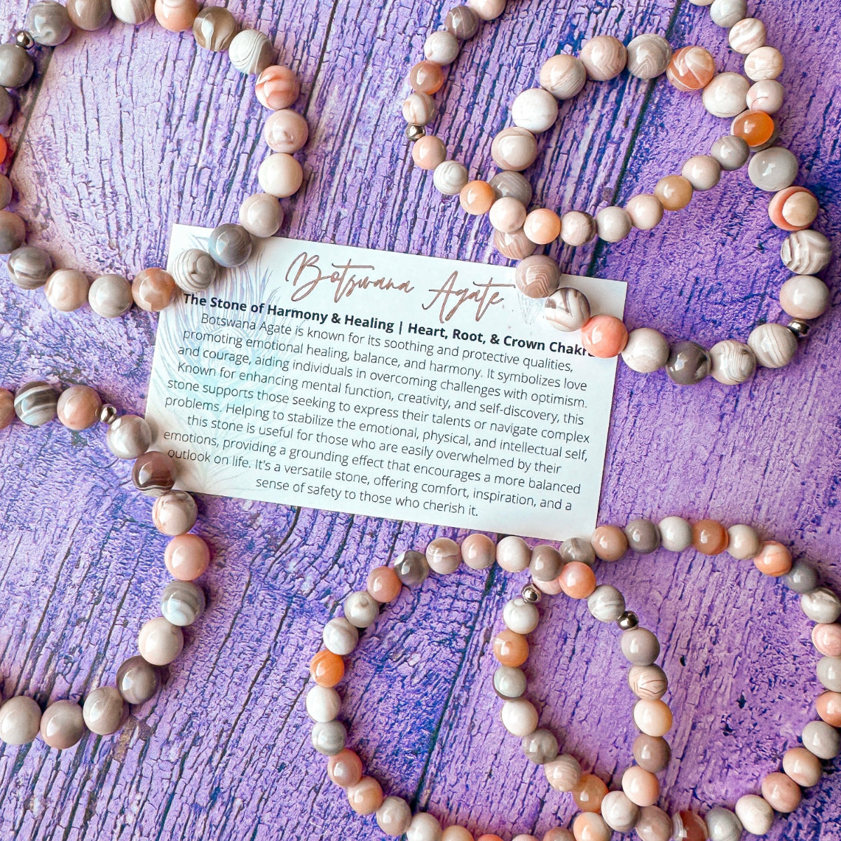 botswana agate beaded gemstone bracelet