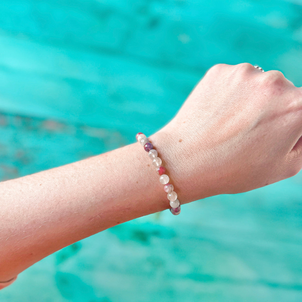 mini stacker bracelet from featherly in unicorn stone