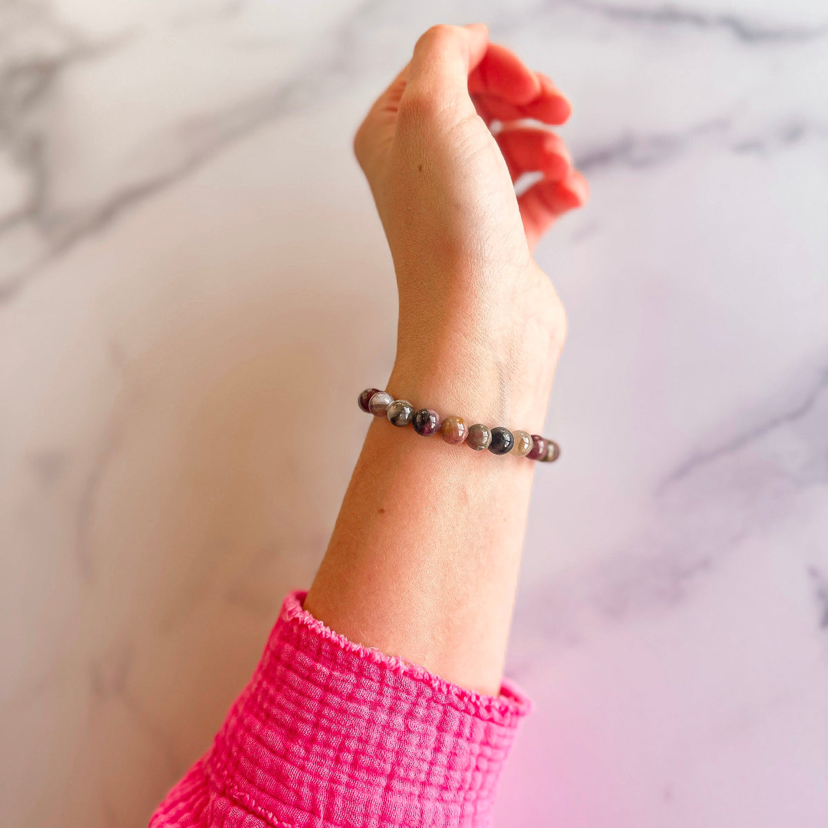 stacker bracelet from featherly in mixed tourmaline