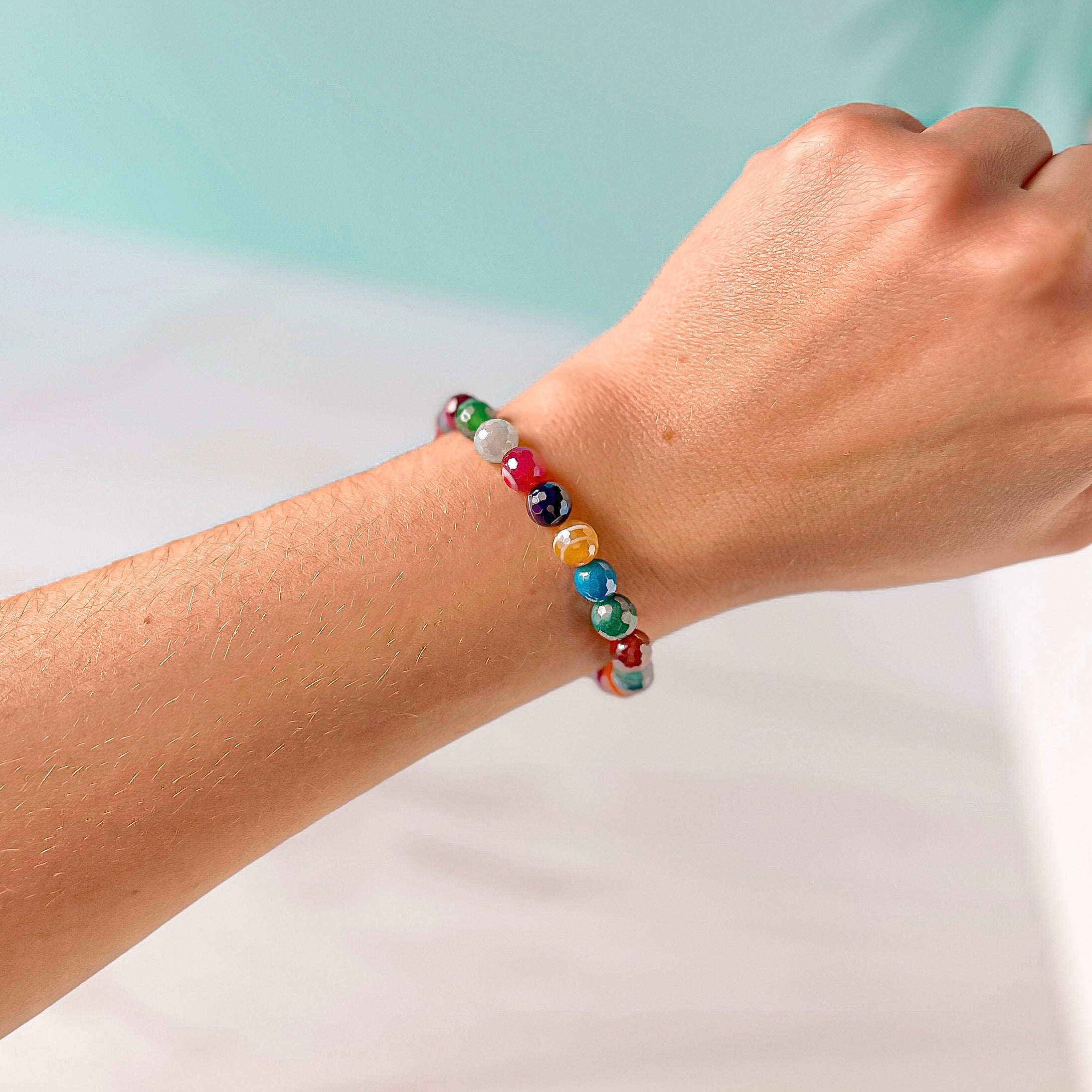 stacker bracelet from featherly in rainbow agate