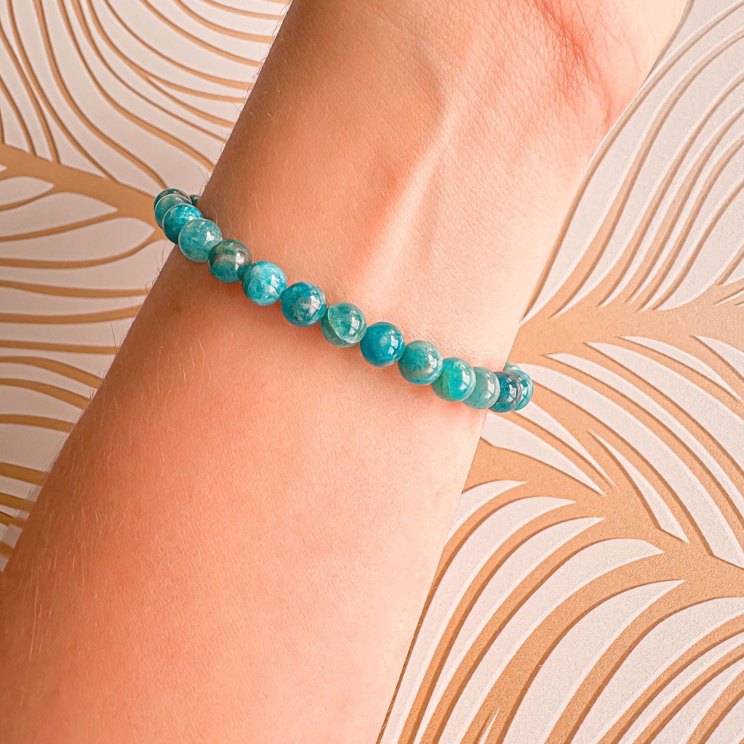 mini stacker bracelet from featherly in blue apatite for women