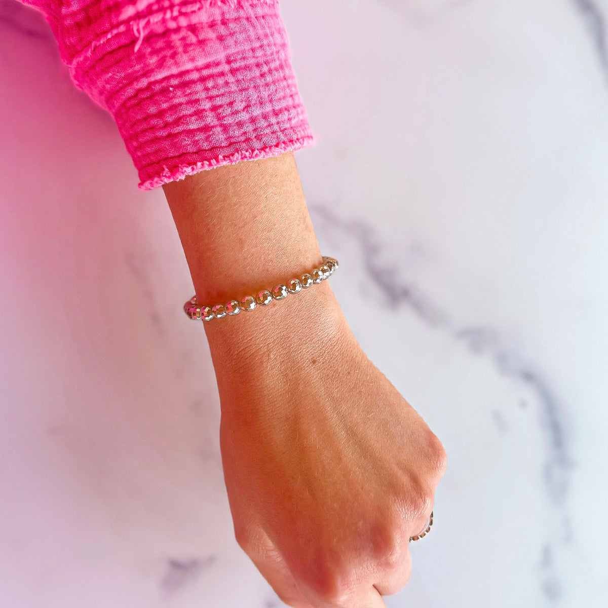 mini stacker bracelet from featherly in bronze agate