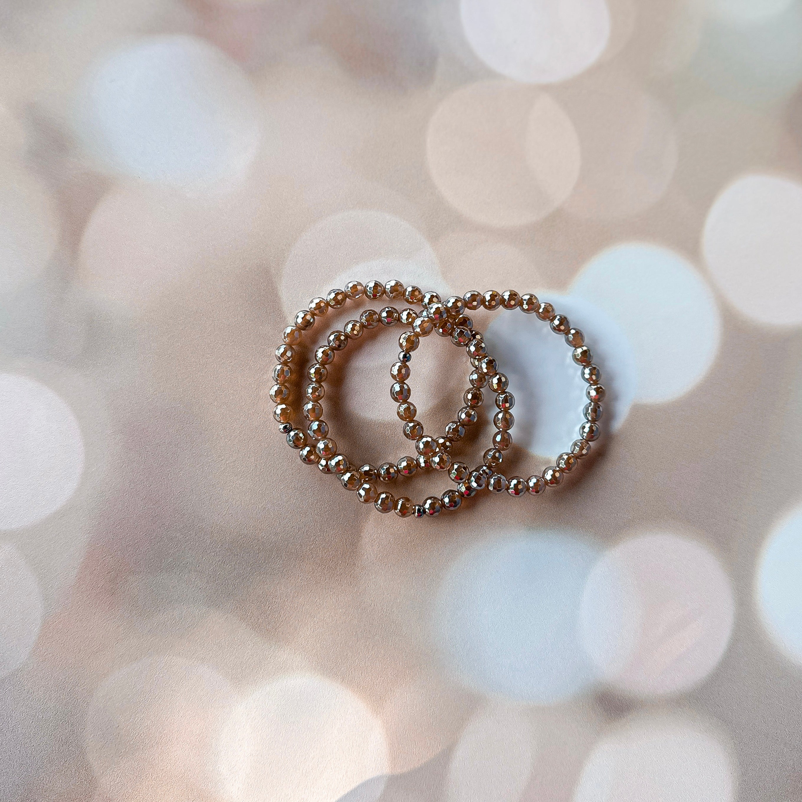 bronze sparkly beaded bracelets