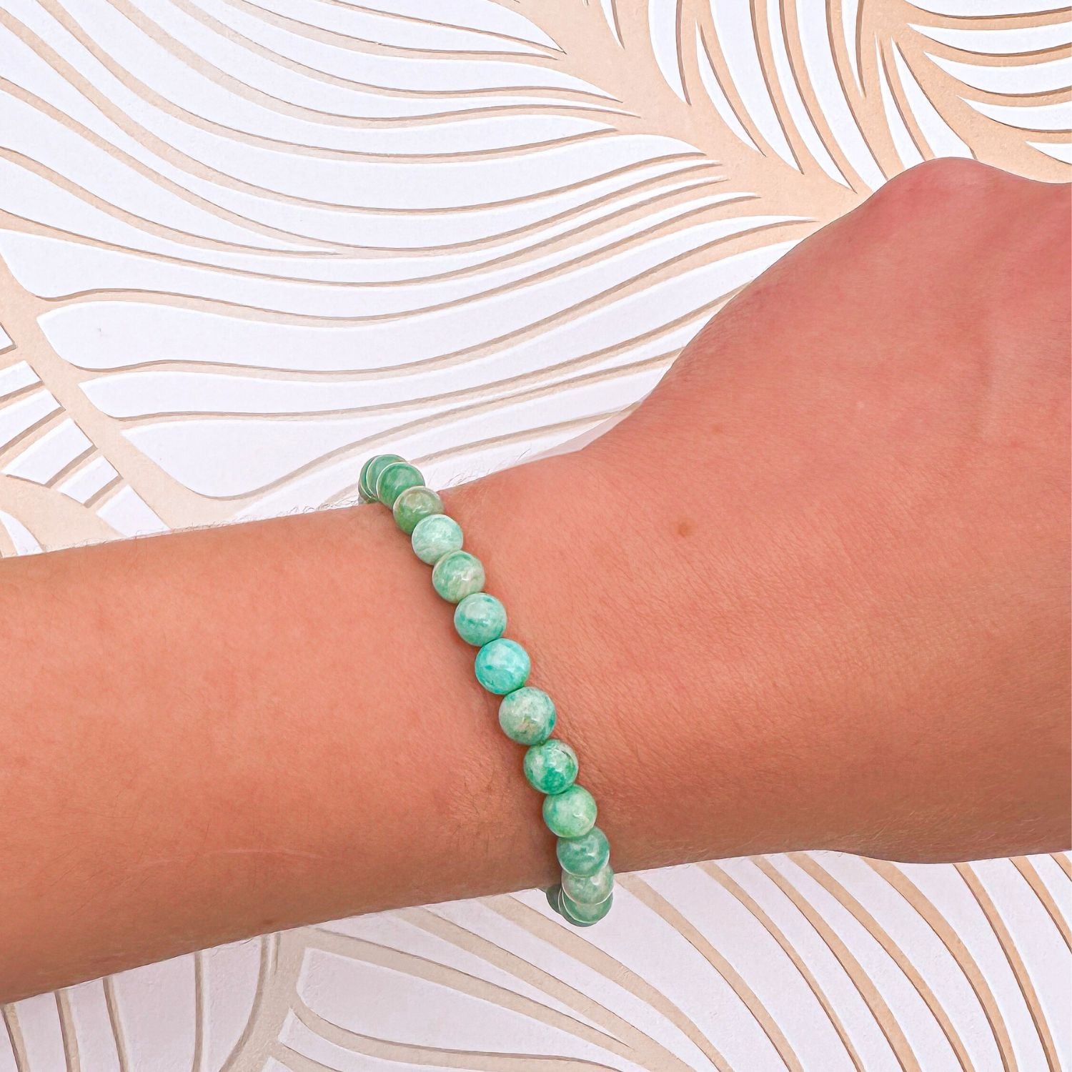 mini stacker bracelet from featherly in amazonite