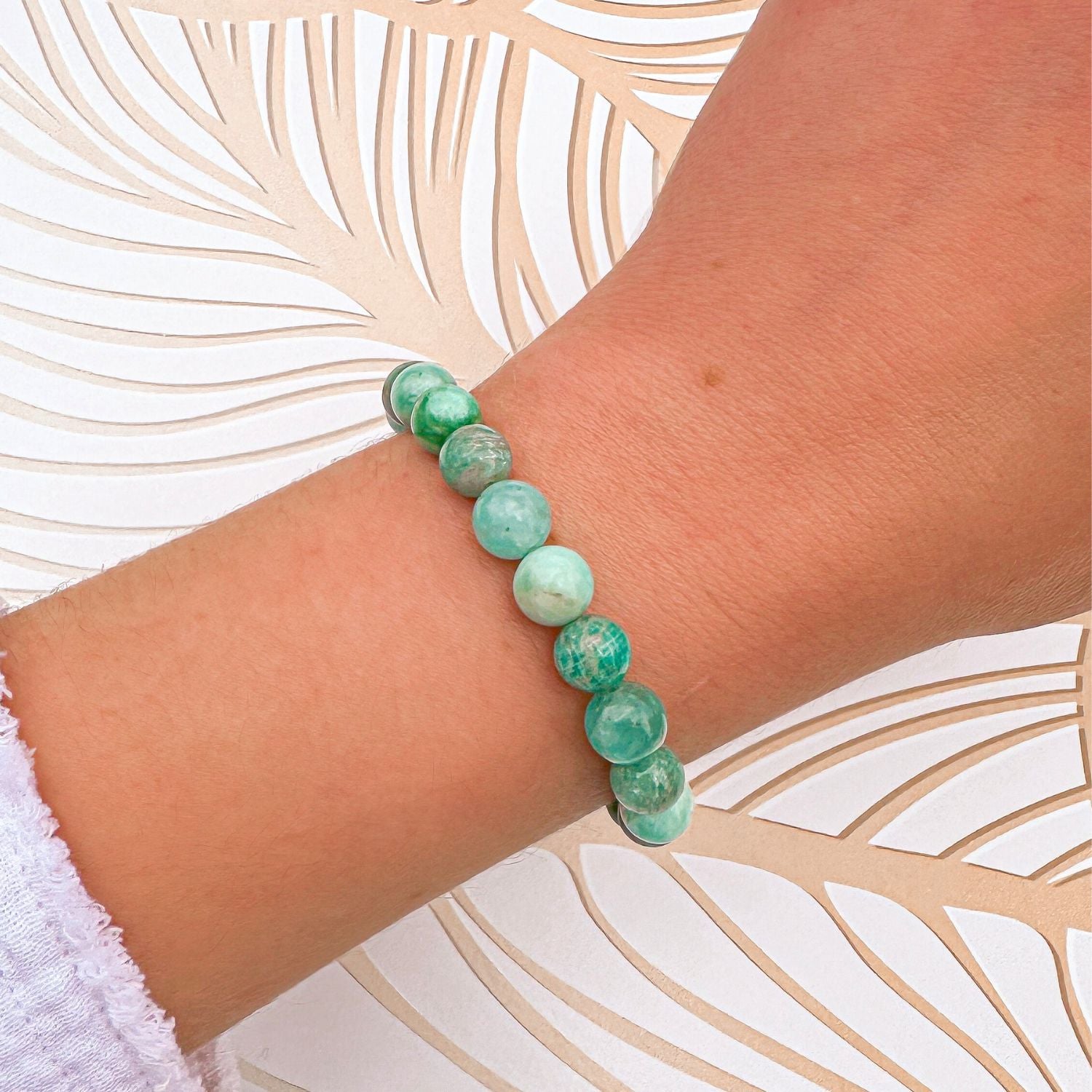stacker bracelet from featherly in amazonite