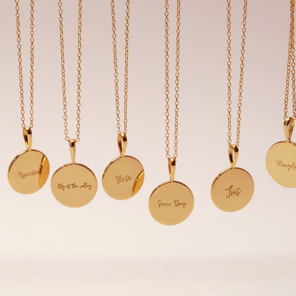 Featherly Gold birth month flowers for each month birth flower necklaces