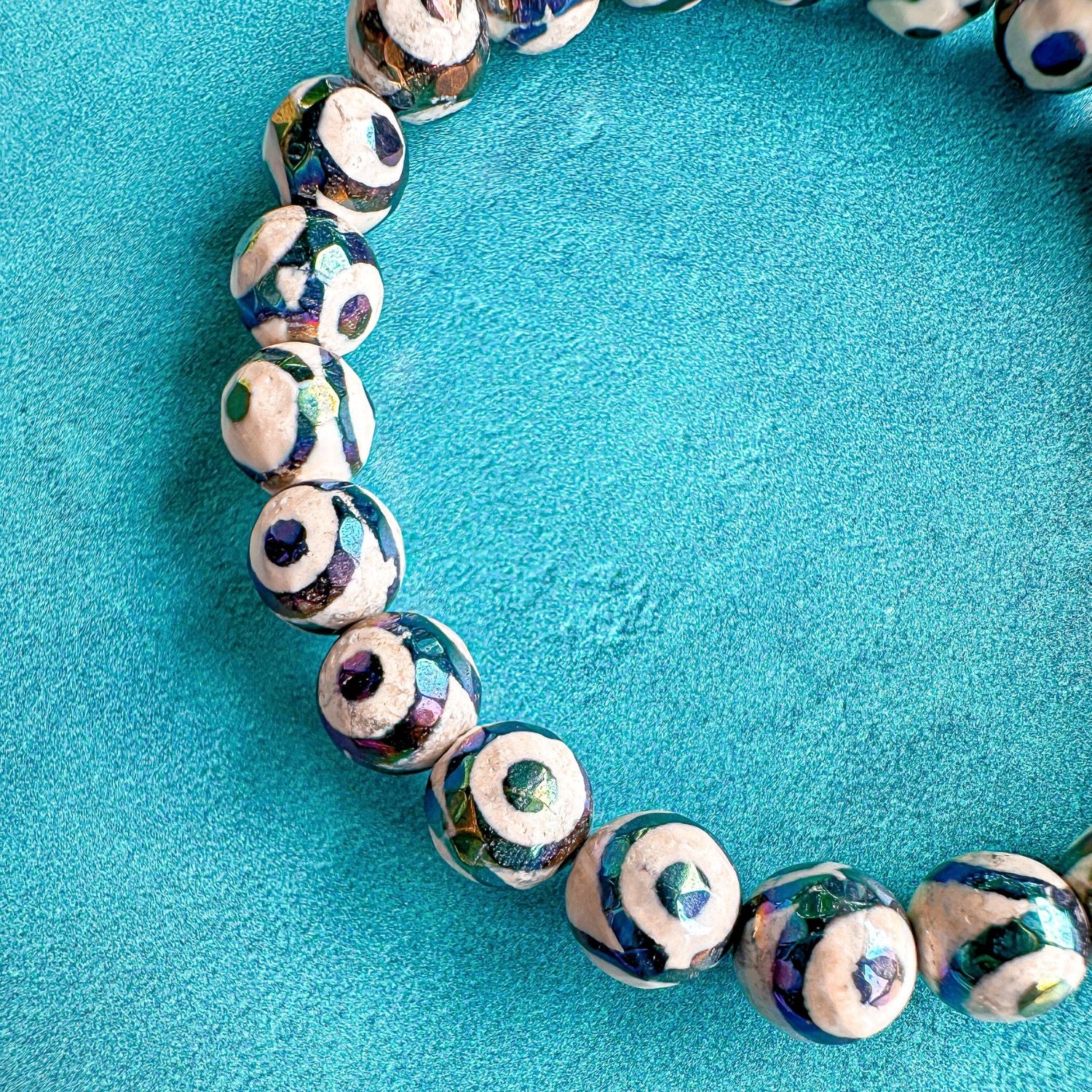 black and white evil eye beaded bracelet