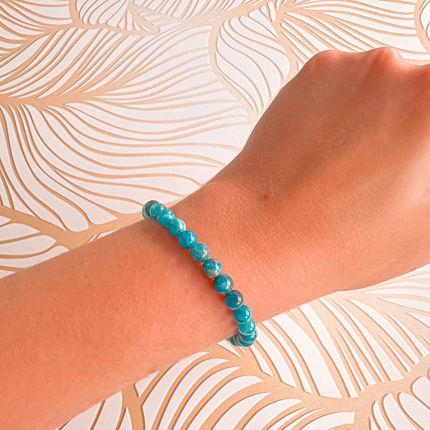 mini stacker bracelet from featherly in blue apatite