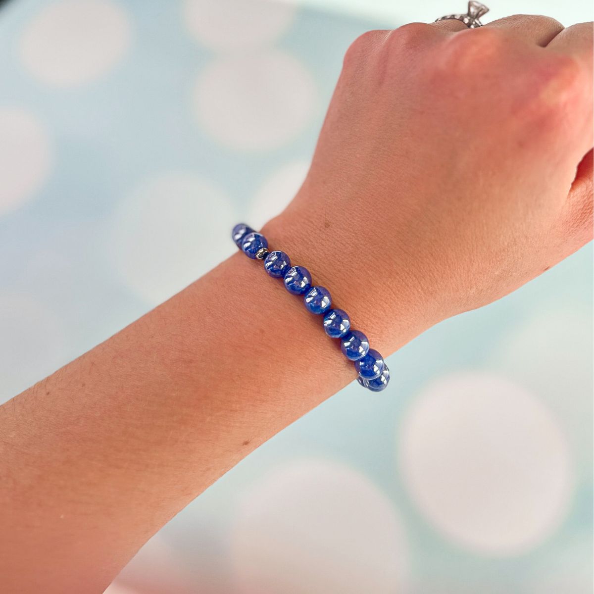 Balance - Mystic Blue Dragon Vein Agate Stacker Bracelet