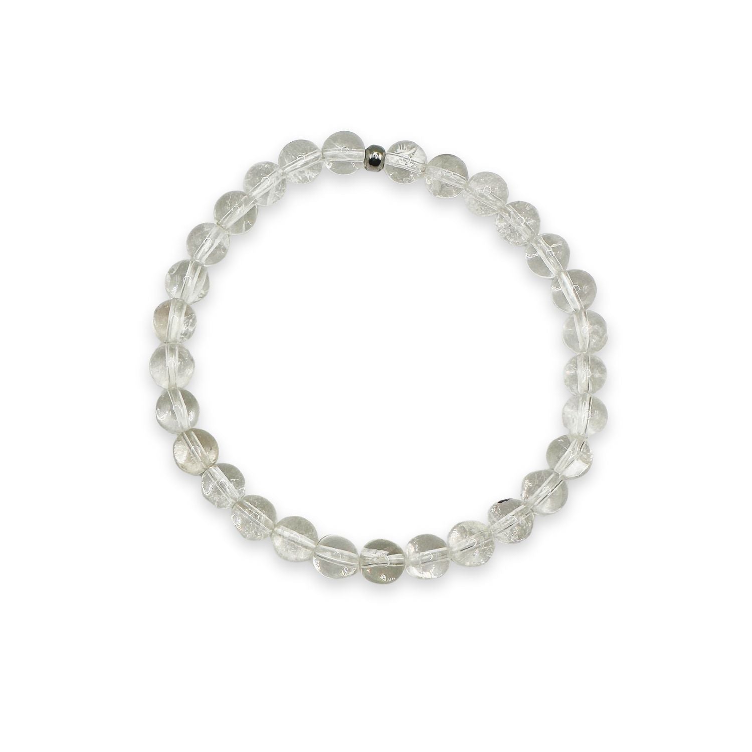 womens beaded bracelet in 6mm clear quartz from Featherly