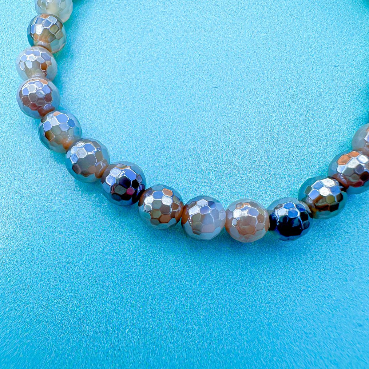 Balance - Coffee Agate Faceted Mini Stacker Bracelet