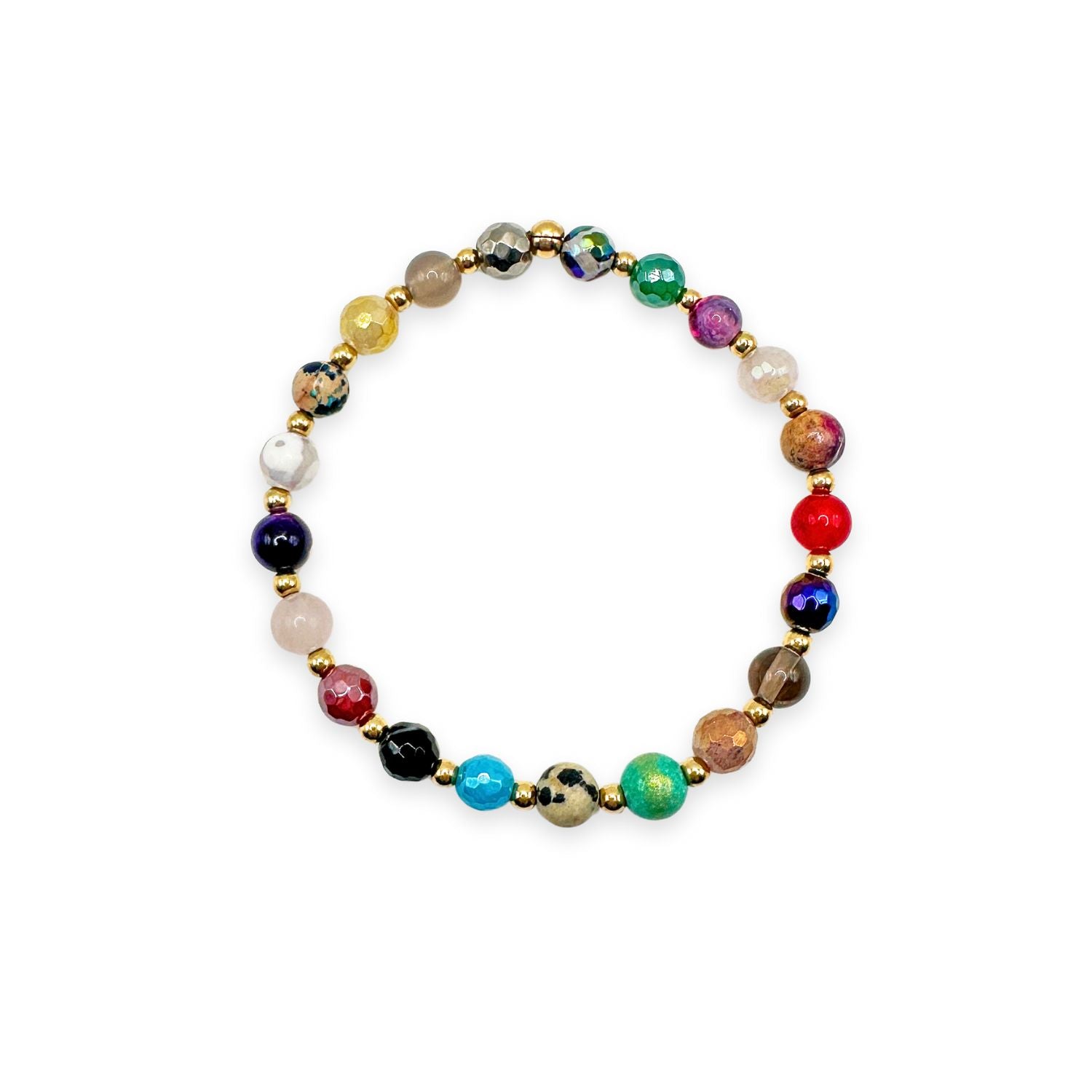 womens gold beaded bracelet in 6mm one of a kind confetti from Featherly