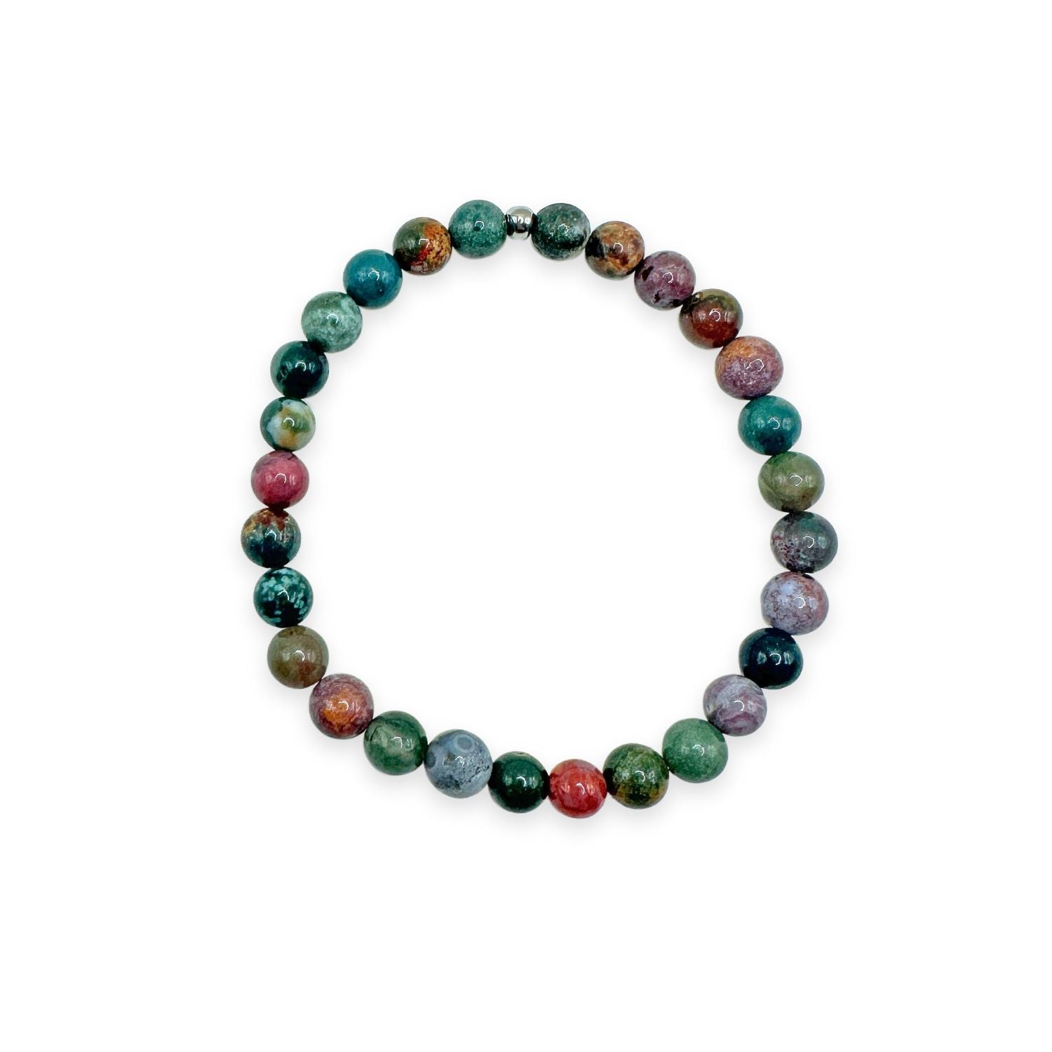 womens beaded bracelet in 6mm cool ocean jasper from Featherly