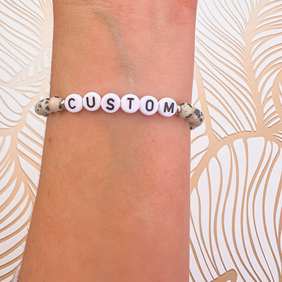 Dalmatian Jasper Mini Personalized Bracelet