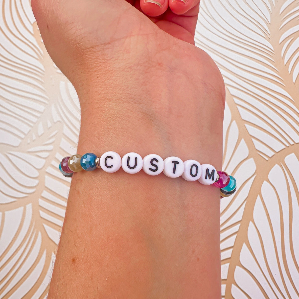 Multicolored Agate Mini Personalized Bracelet