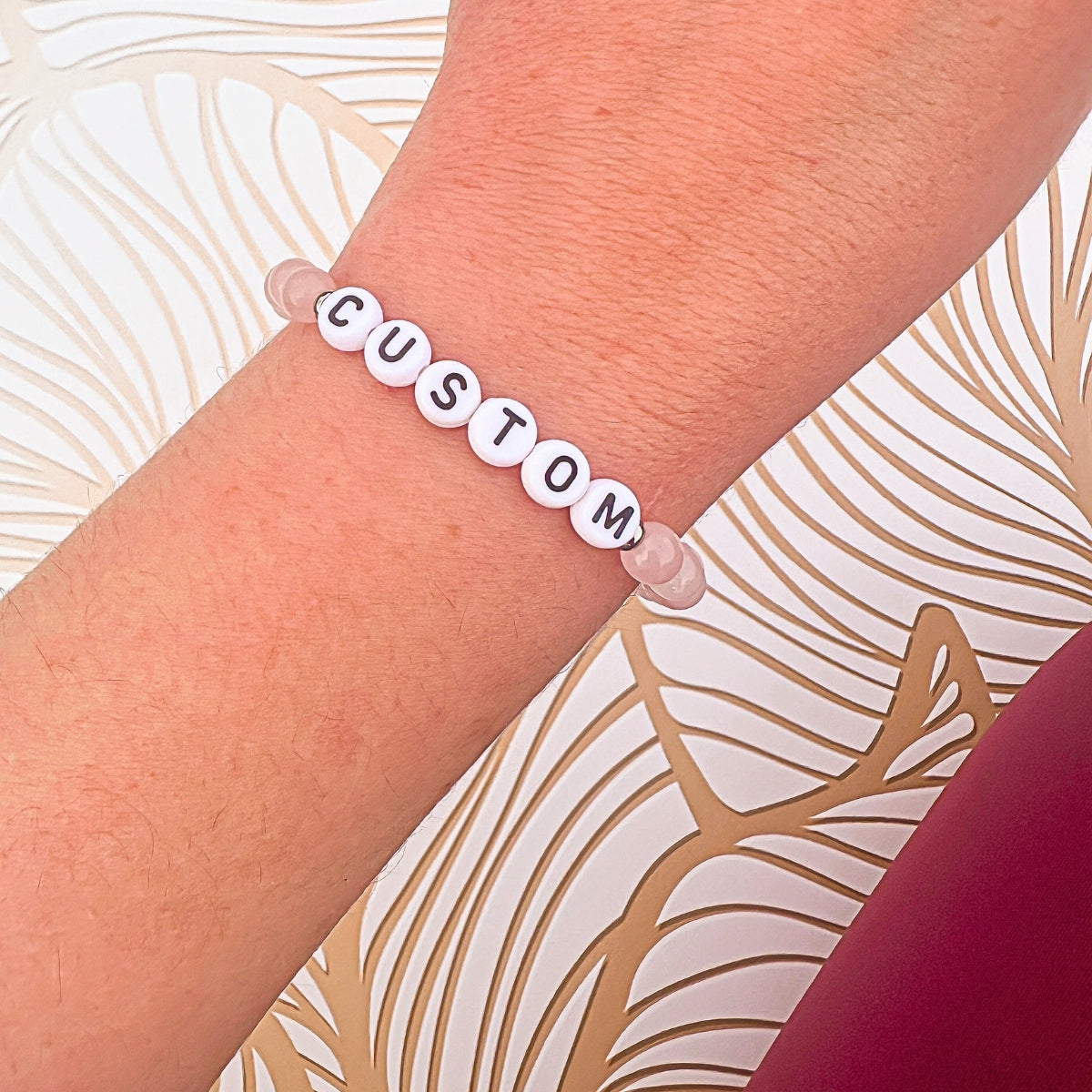 Rose Quartz Mini Personalized Bracelet