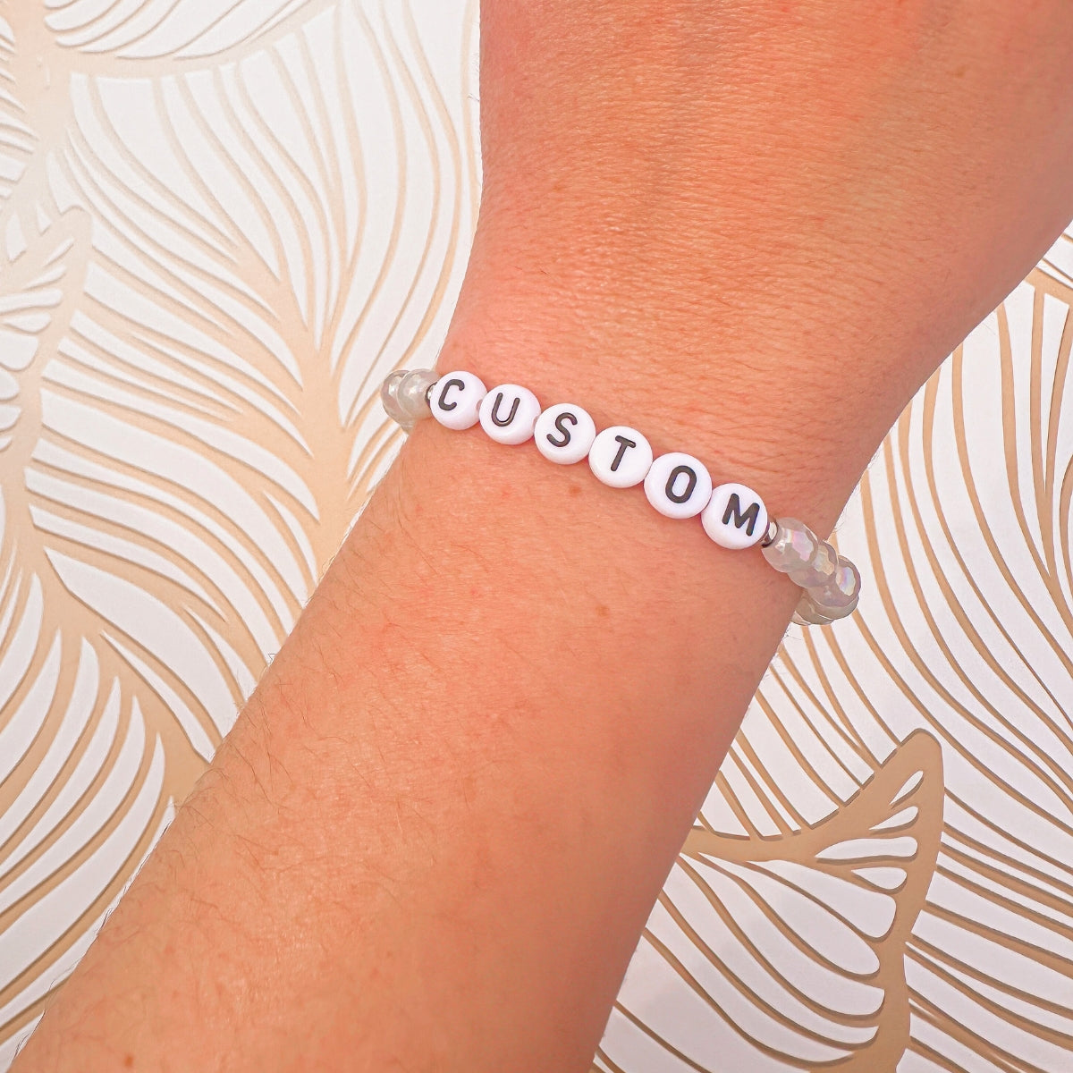 Mystic White Agate Mini Personalized Bracelet