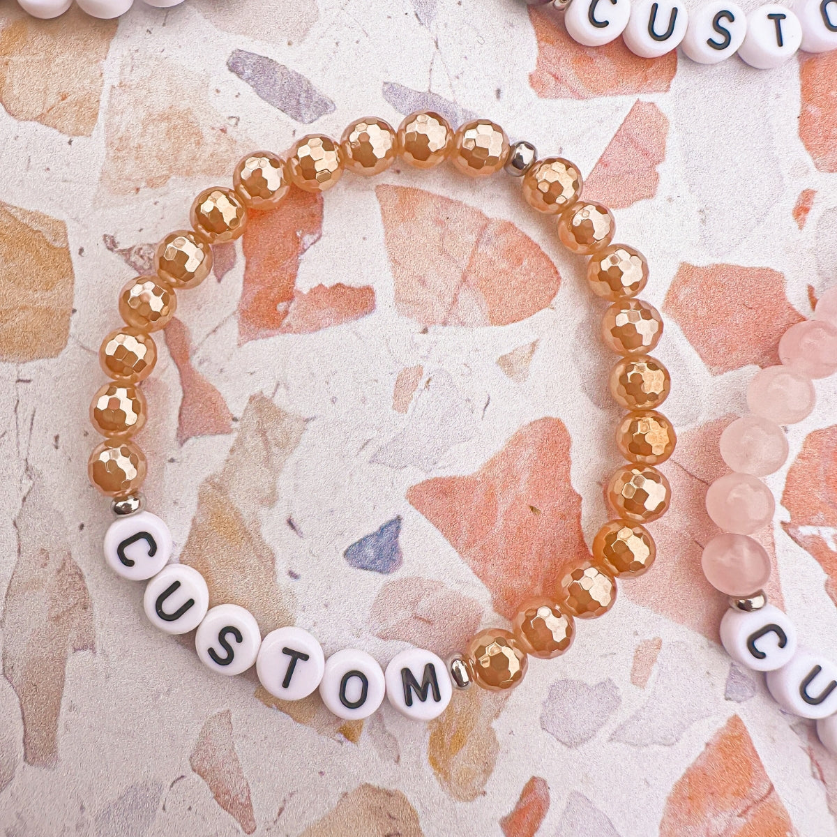 Champagne Agate Mini Personalized Bracelet