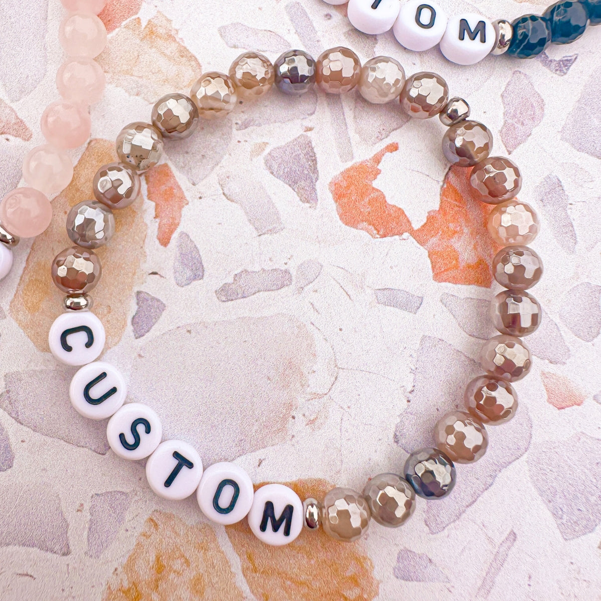Coffee Agate Mini Personalized Bracelet