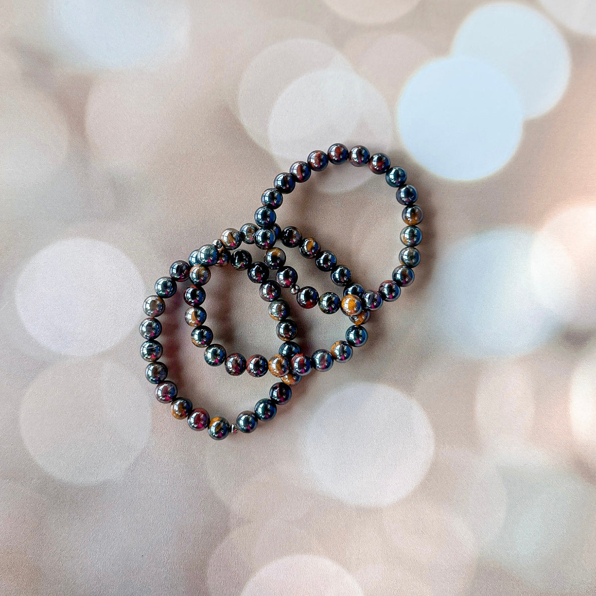 mixed brown beaded bracelets