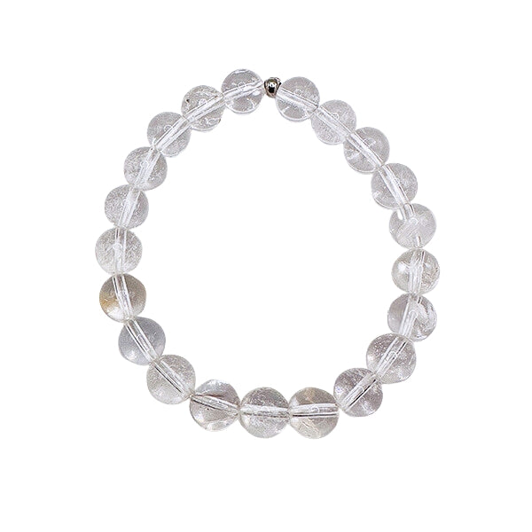Featherly Clear Quartz Stacker Crystal Gemstone Beaded Bracelet