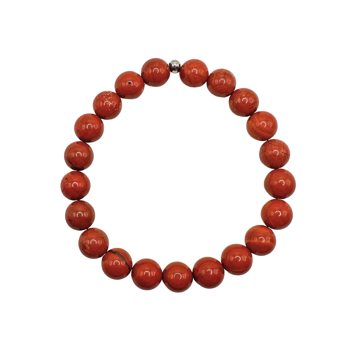 Featherly Red Jasper Stacker Crystal Gemstone Beaded Bracelet