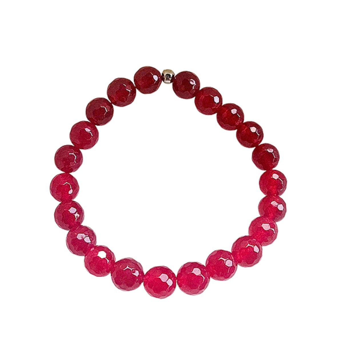 Featherly Red Jade Faceted Stacker Bracelet