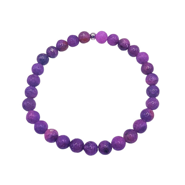 Featherly Dark Purple Lepidolite Mini Stacker Gemstone Crystal Beaded Bracelet