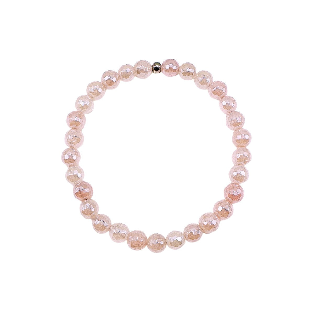 Featherly Mystic Rose Quartz Faceted Mini Stacker Crystal Gemstone Beaded Bracelet