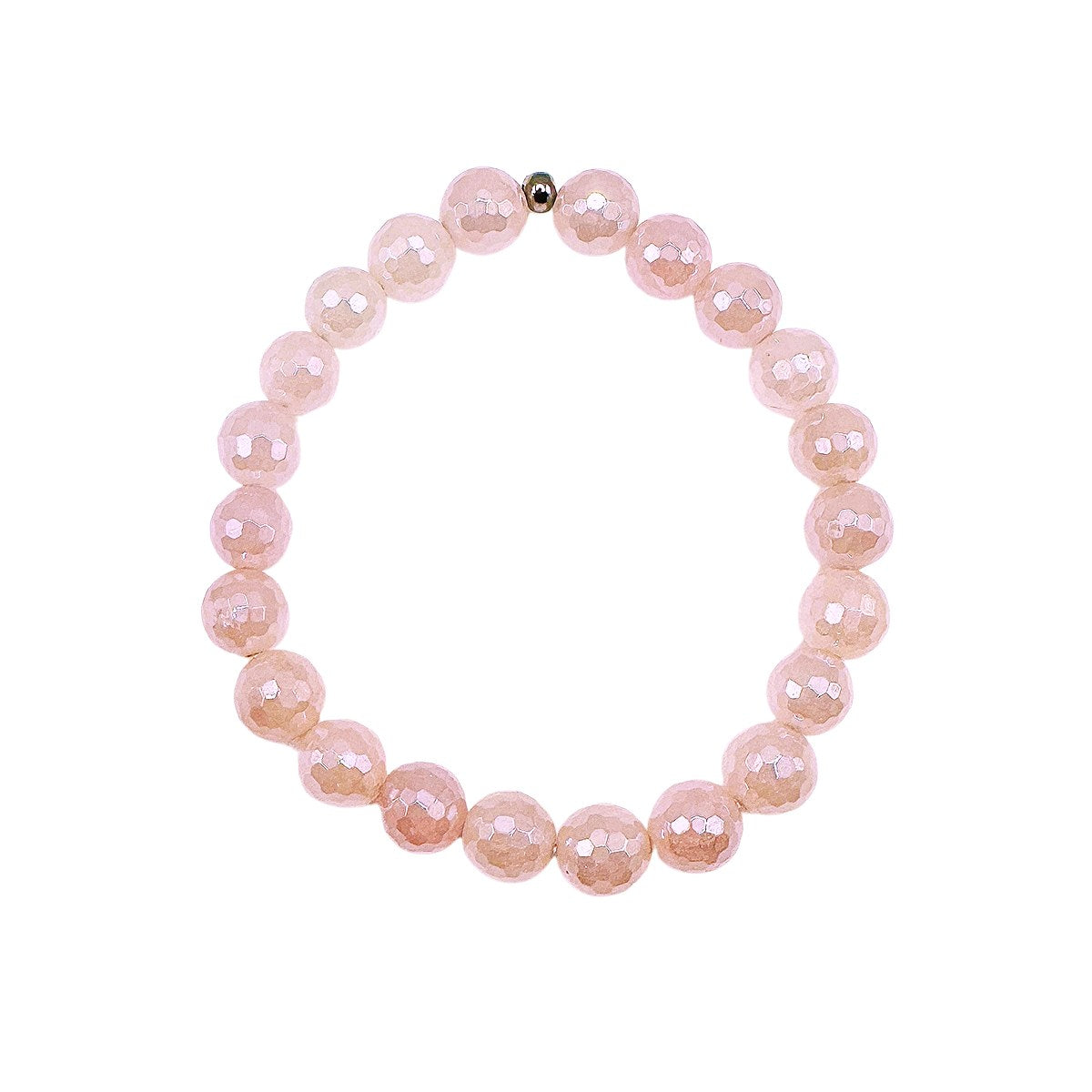 Featherly Mystic Rose Quartz Faceted Stacker Crystal Gemstone Beaded Bracelet