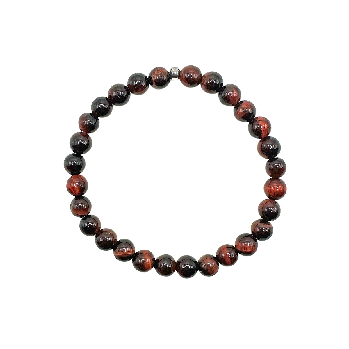 Guy beaded bracelet red tiger's eye 6mm mens beaded bracelet