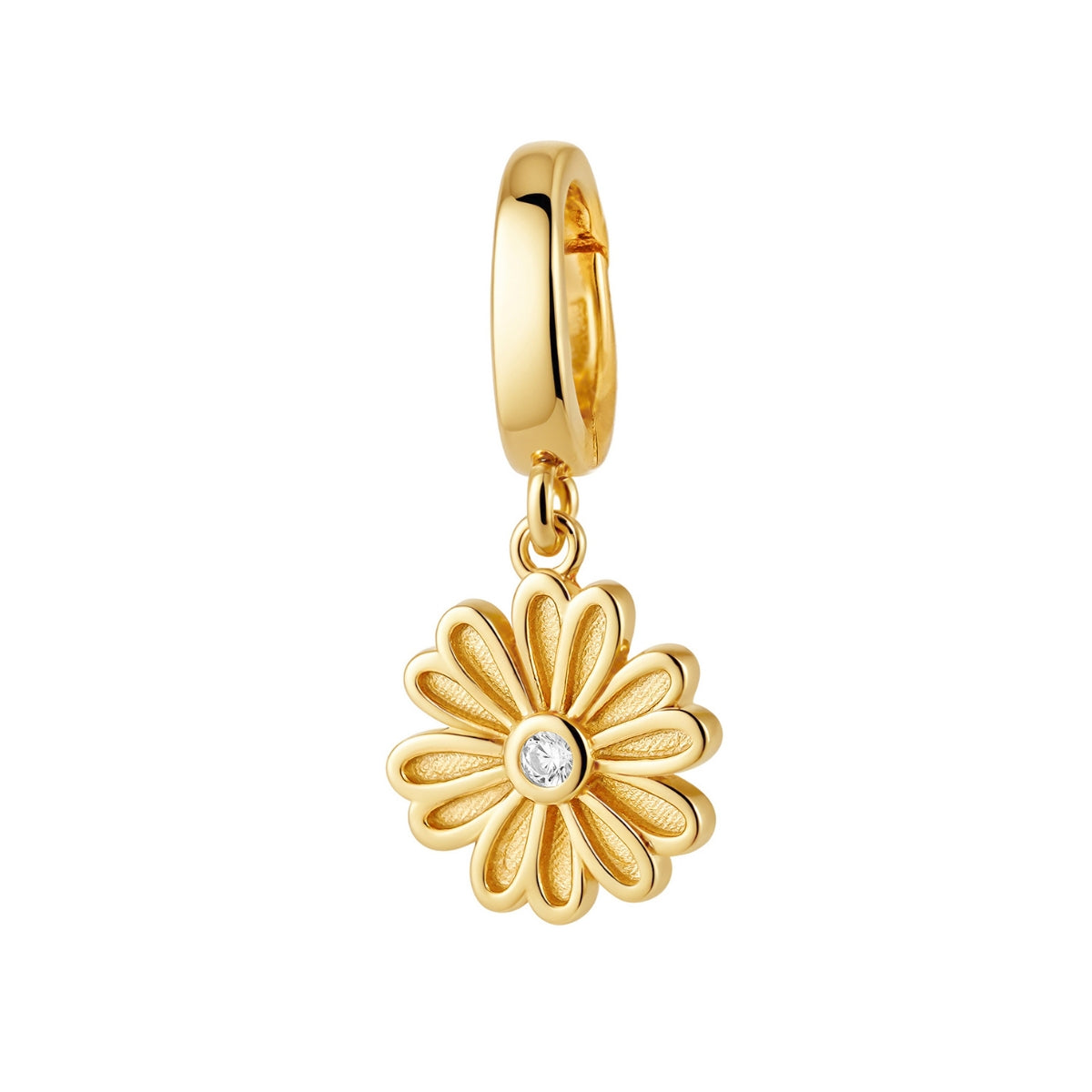 gold flower charm for necklace or bracelet from featherly - clip on charms