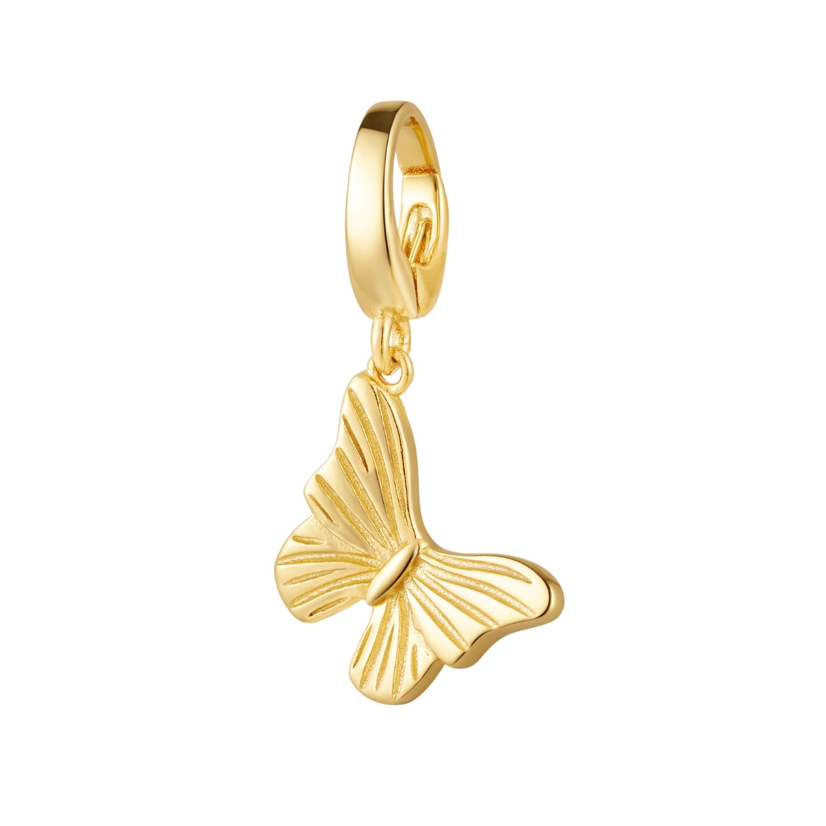 gold butterfly charm for necklace or bracelet from featherly - clip on charms