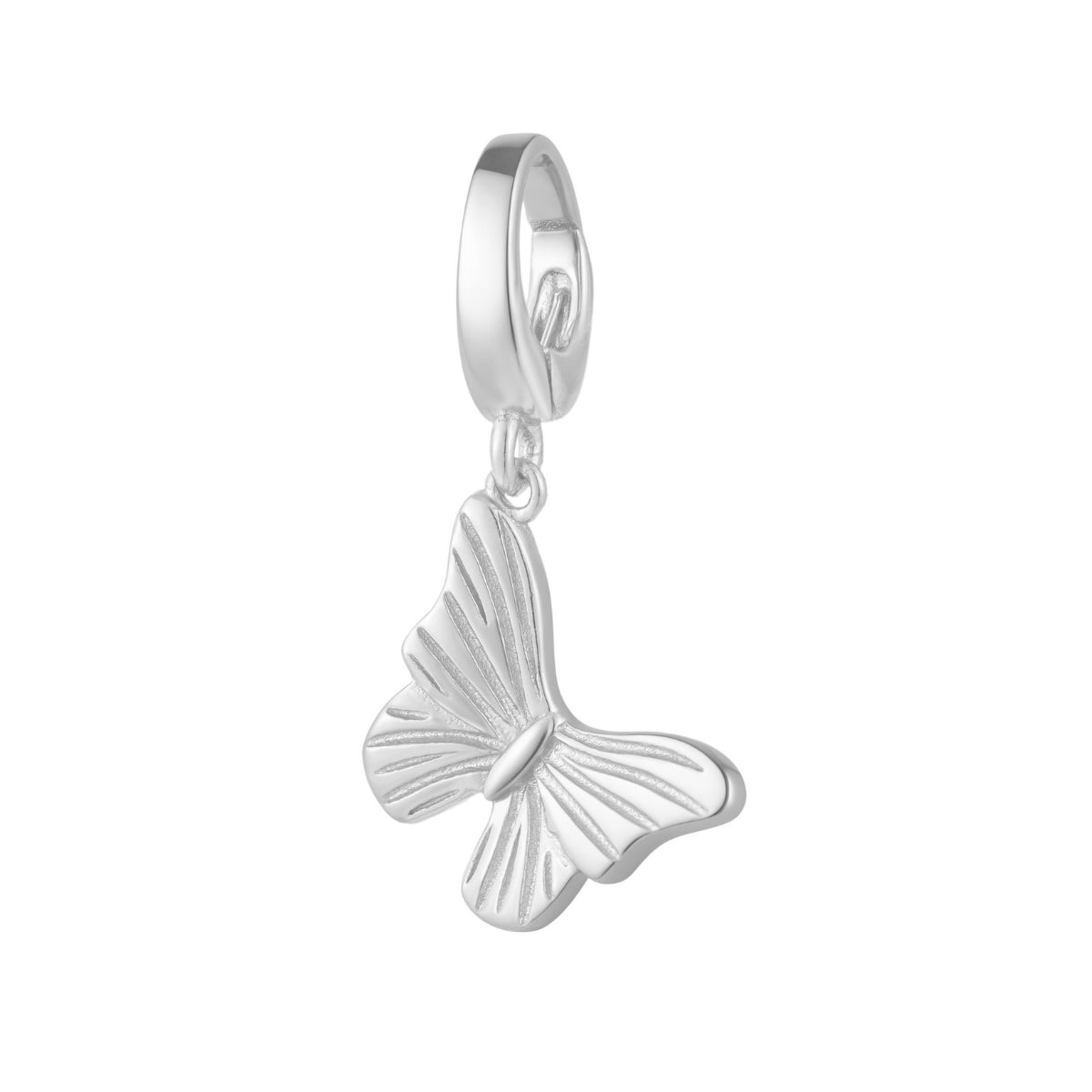 sterling silver butterfly charm for necklace or bracelet from featherly - clip on charms