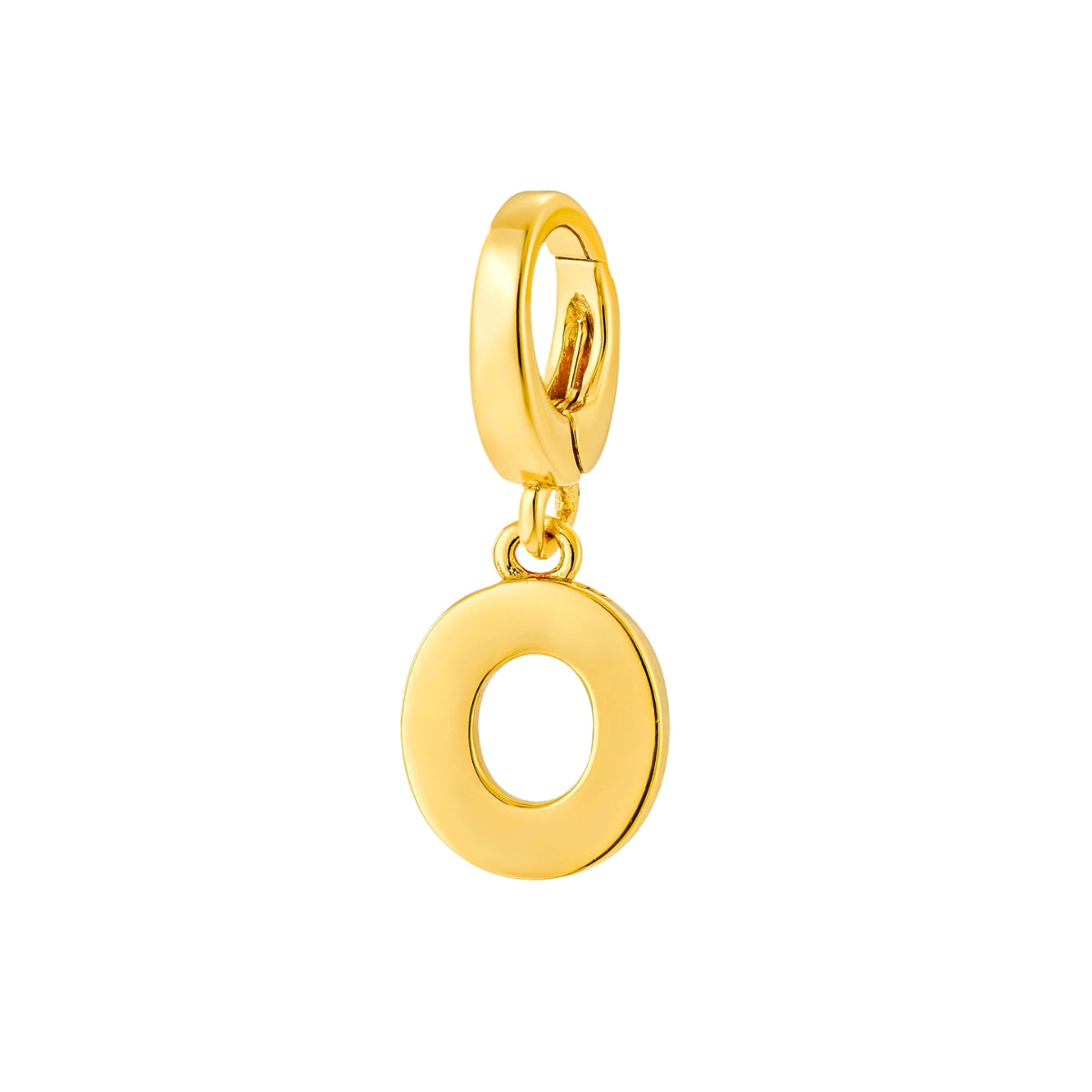 gold initial O charm for necklace or bracelet from featherly - clip on charms