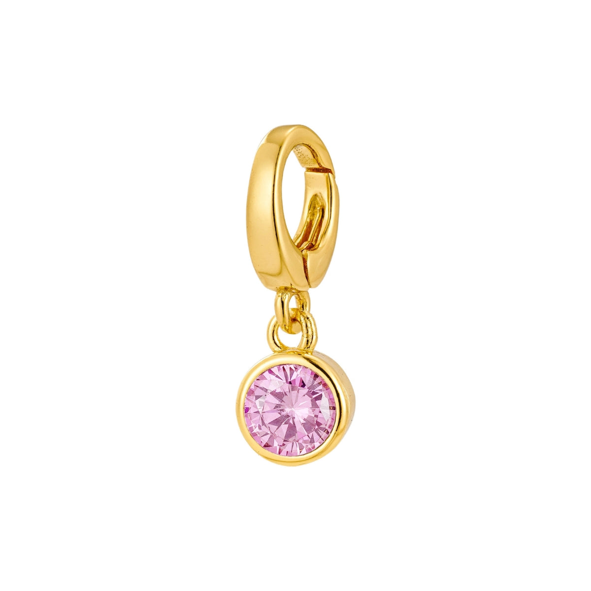 gold October birthstone charm for necklace or bracelet from featherly - clip on charms