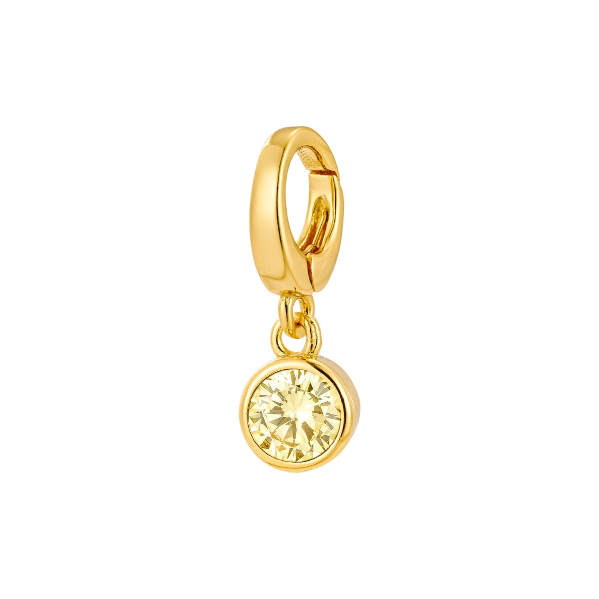 gold November birthstone charm for necklace or bracelet from featherly - clip on charms