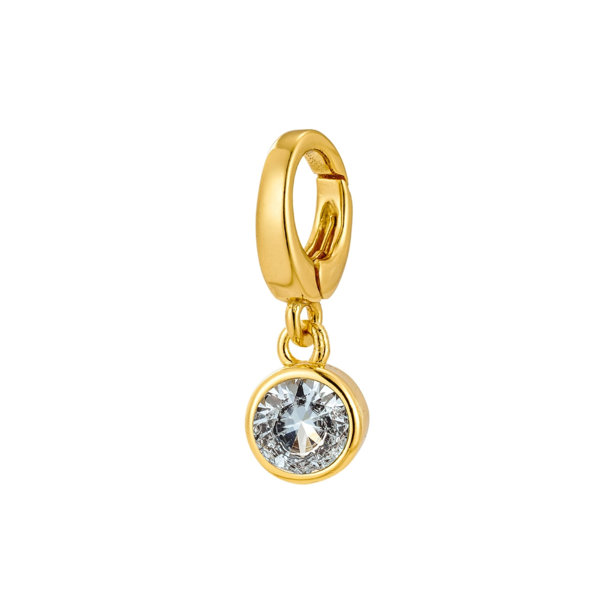 gold March birthstone charm for necklace or bracelet from featherly - clip on charms