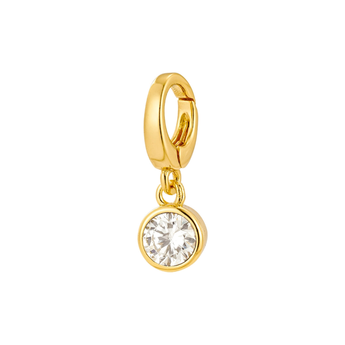 gold April birthstone charm for necklace or bracelet from featherly - clip on charms