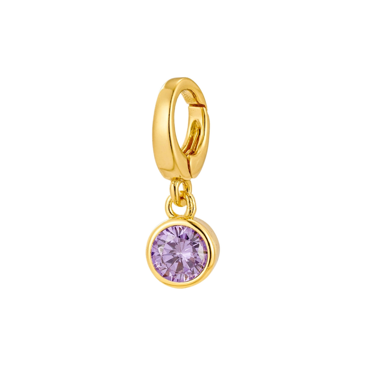 gold June birthstone charm for necklace or bracelet from featherly - clip on charms