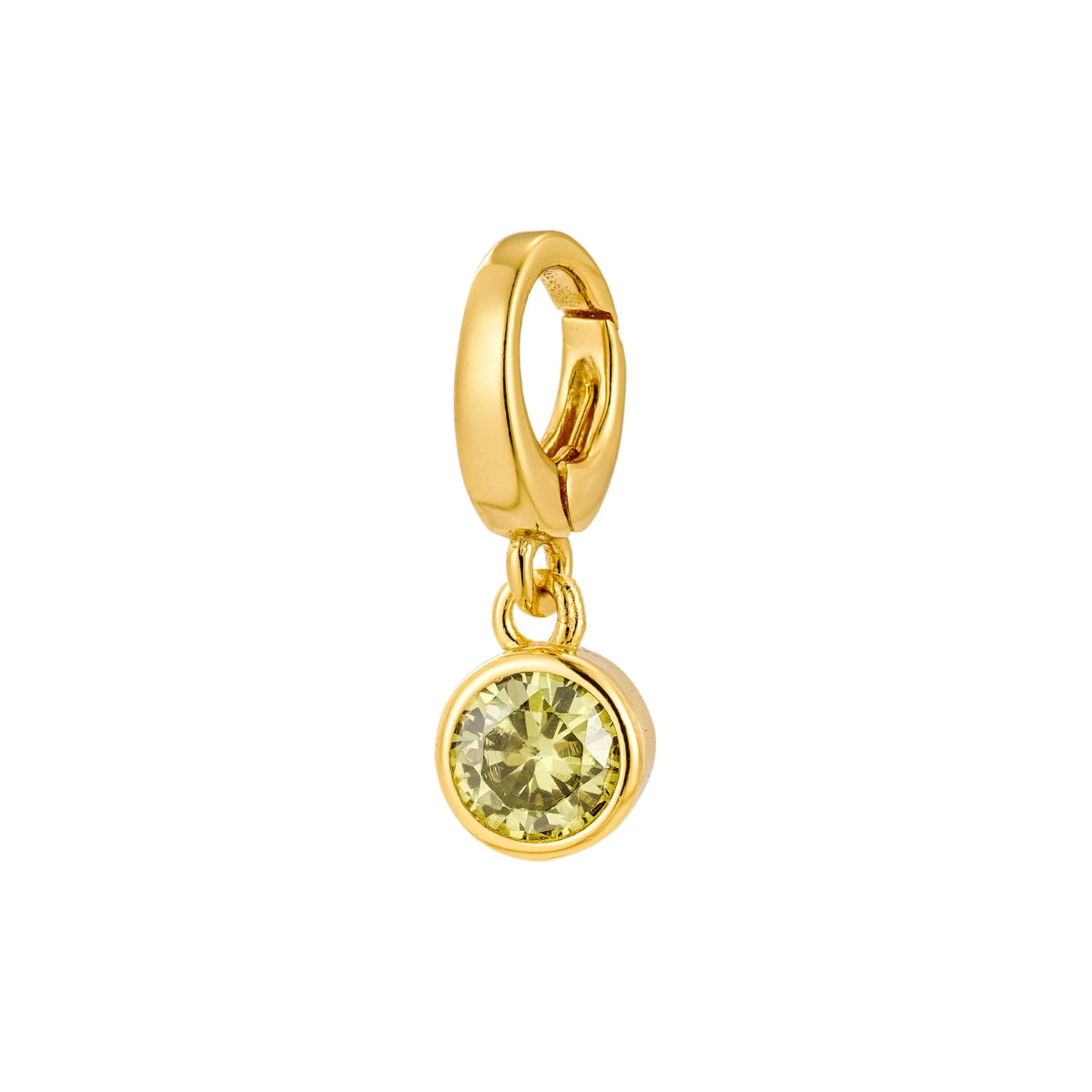 gold August birthstone charm for necklace or bracelet from featherly - clip on charms