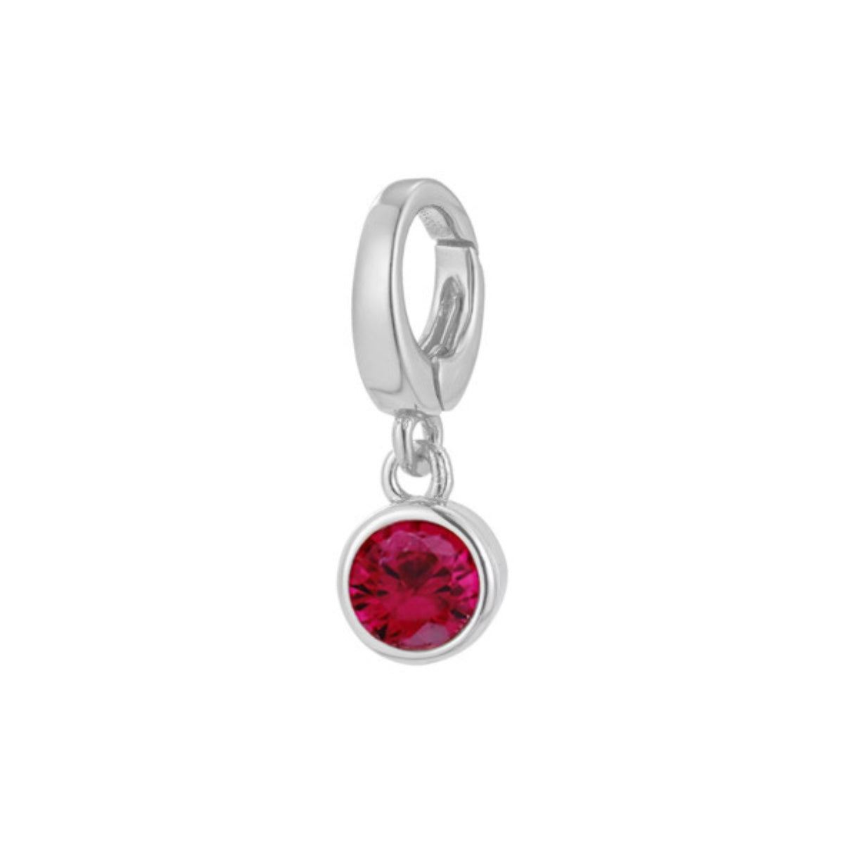 sterling silver January birthstone charm for necklace or bracelet from featherly - clip on charms