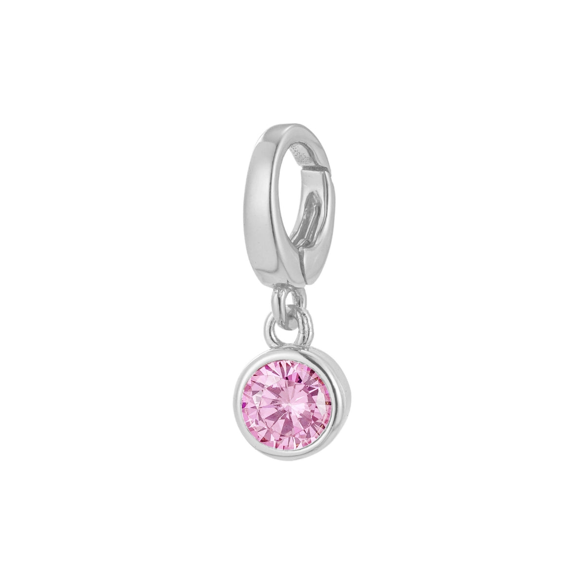 sterling silver October birthstone charm for necklace or bracelet from featherly - clip on charms