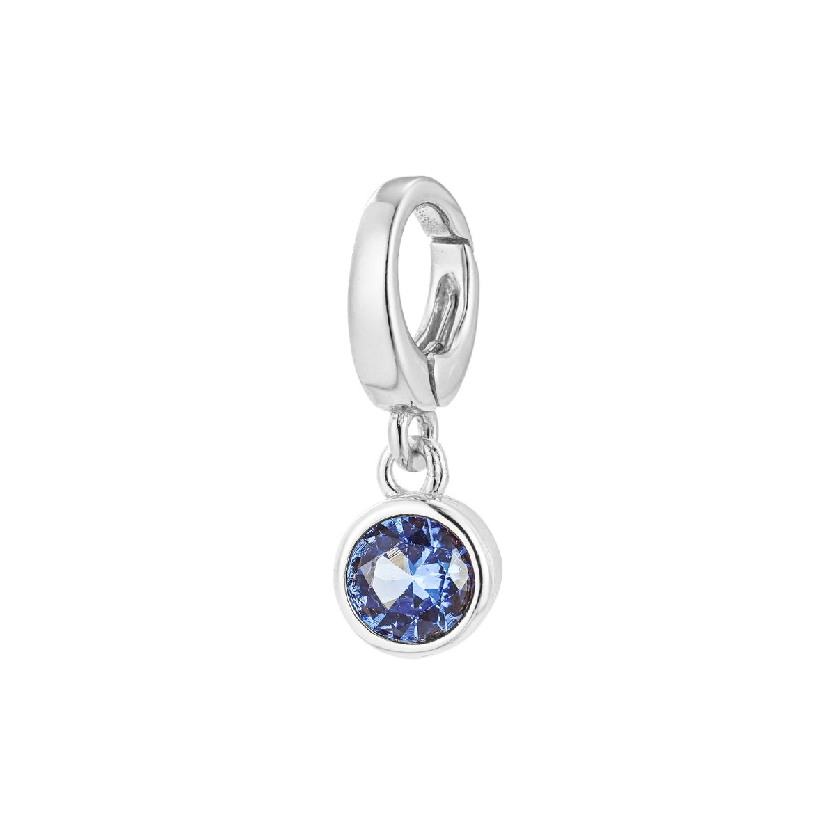 sterling silver December birthstone charm for necklace or bracelet from featherly - clip on charms