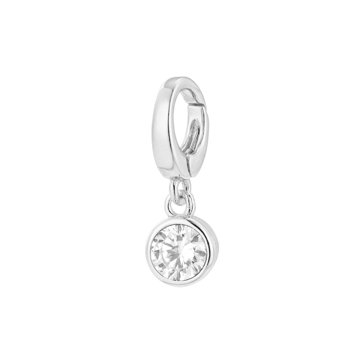 sterling silver April birthstone charm for necklace or bracelet from featherly - clip on charms