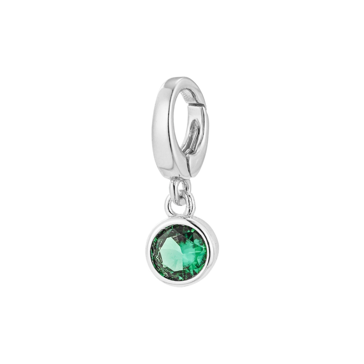 sterling silver May birthstone charm for necklace or bracelet from featherly - clip on charms