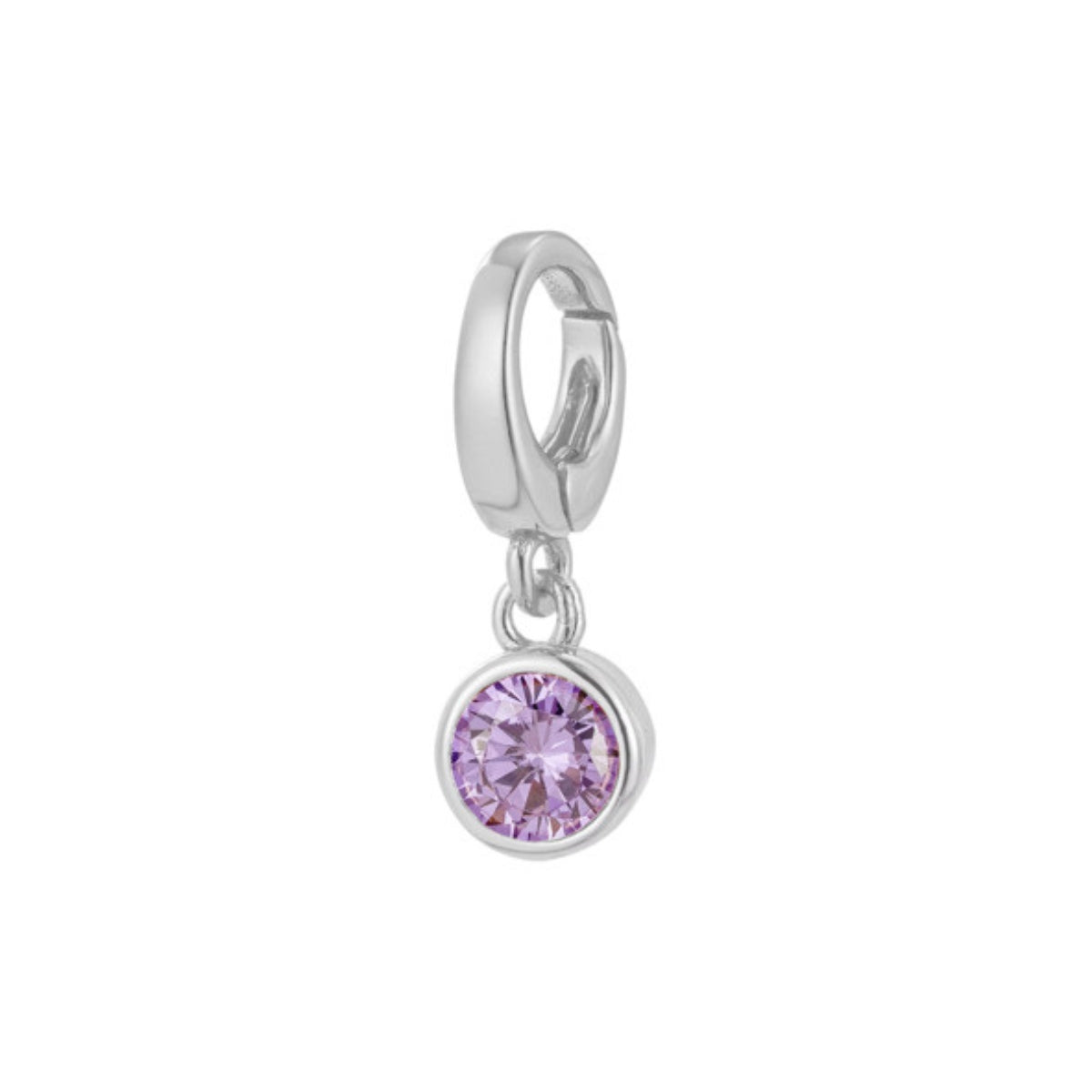 sterling silver June birthstone charm for necklace or bracelet from featherly - clip on charms