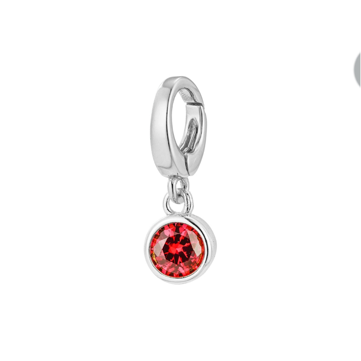 sterling silver July birthstone charm for necklace or bracelet from featherly - clip on charms